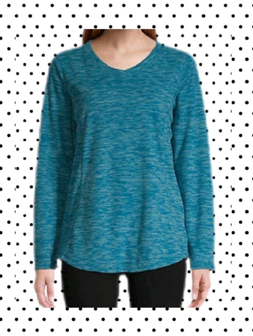 St. John's Bay Teal V-Neck Long Sleeve Top